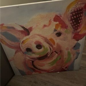 Kirklands Pink and Red Floral Painting Art